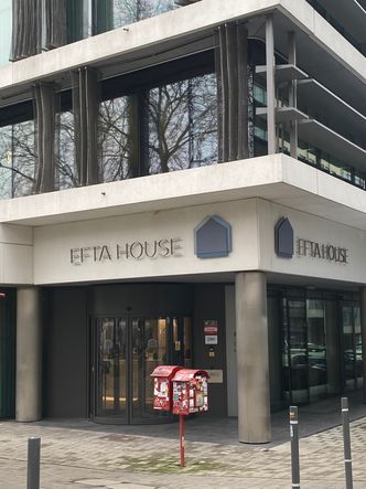 Efta House i Brussel, hvor mye av tempoet i norsk klimapolitikk avhenger av Efta-EØS-organene. Foto: Alf Ole Ask