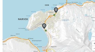 E6 Narviktunnelen er ikke mulig å finansiere med strekningsvise bommer innenfor regelverket, og blir dermed ikke prioritert. Illustrasjon: Google maps