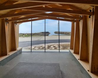 Stormhytte, Madland hamn. Foto: Fredrik Fløgstad