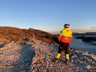 Her blir det vei! Oppdraget i Solund skal være ferdig før april 2024, men mye er nok gjort i løpet av 2023. Foto: Lesja Bulldozerlag