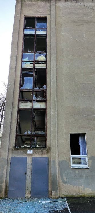 Rutene var knust, og det var store ødeleggelser som møtte forskerne da de kom fram til universitetet i Kherson. Foto:  Ivan Moysiyenko