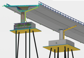 Modell av Holmen bru. Illustrasjon: COWI