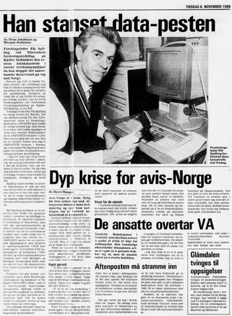 Spillings pest-inngripen var forsidestoff også i Akershus Arbeiderblad, en tidligere dagsavis i Lillestrøm. Faksimile: Nasjonalbiblioteket