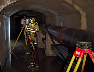 Laserskanning for 3D-modellering av VA-tunnel.