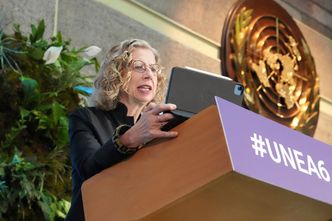 – Vi lever midt i en stadig mer intens trippelkrise for planeten, sa Unep-sjef Inger Andersen da hun åpnet FNs miljøforsamling tidligere denne uka. Foto: Brian Inganga / AP / NTB