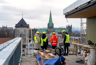 Gjensidige-gården ligger svært sentralt til i Trondheim, og rehabiliteres med stort fokus på bærekraft. Foto:  HUS arkitekter