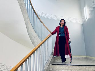 Pei Na Kui ved NTNU i Trondheim oppfordrer alle ingeniører og andre med teknologisk bakgrunn om å melde seg inn i NITO Foto:  NITO