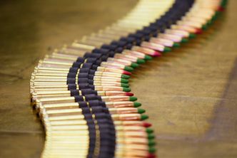 Ammunisjonsbelter produsert ved Nammo på Raufoss. Foto:  Torgeir Haugaard/Forsvaret