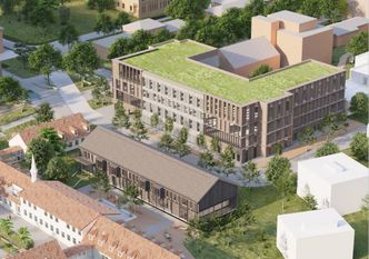 Illustrasjon av Nye Aker sykehus.  Illustrasjon:  Helse Sør-Øst RHF og prosjekteringsgruppen Team Aker ANS