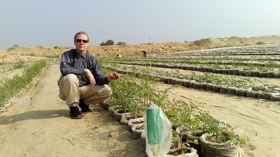 Gründer Ole Morten Olesen under en test i ørkenen i Egypt. Arkivvfoto fra 2015. 
