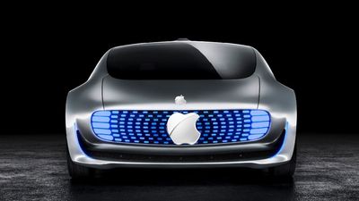 Hvordan Apples egne elbil ser ut, er det ingen andre enn Apple som vet. Bildet viser en Mercedes-Benz-konseptelbil med Apple-logo.