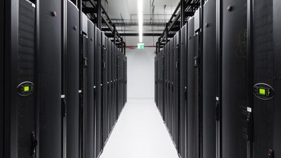 Serverrack i Microsofts datasenter i Canberra, Australia.