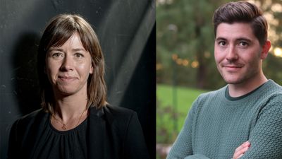 Heidi Austlid, administrerende direktør IKT-Norge og Grunde Almeland, stortingsrepresentant for Venstre.