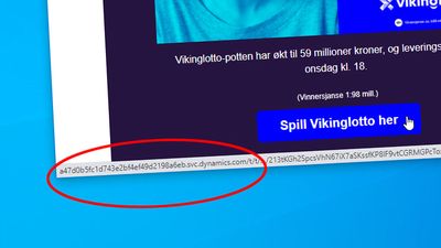 E-post sendt av Norsk Tipping 22. september 2020 som inneholder flere lenker med kryptiske nettadresser.