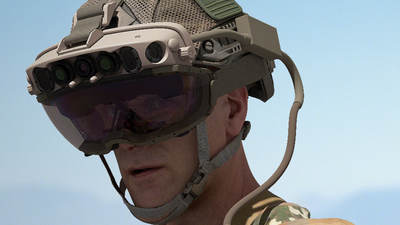 Hololens-brillene på en soldat.