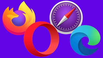 Logoene til Firefox, Opera,. Safari og Edge.