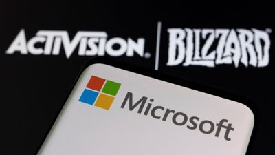 Logoene til Microsoft, Activision og Blizzard.