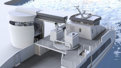 Norleds batteribytterobot skal bytte to batteripakker på 2 MWh til sammen i løpet av 3 minutter mens passasjerer går av og på. Pilottesting begynner våren 2022.