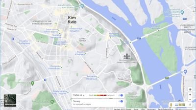 Det er ingen informasjon over trafikken i Kiev i Google Maps mandag formiddag.