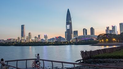 Skyline av byen Shenzhen