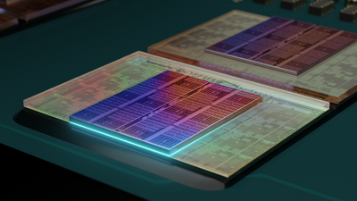 L3 cacheminne stablet oppå brikkene med prosessorkjerner i Milan-X-utgaven av AMD Epyc.