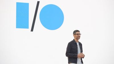 Sundar Pichai under hovedtalen under årets Google I/O-konferanse.