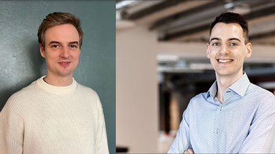 Håkon Wold (t.v.) og Alexander Samsig har startet opp konsulentbedriften Funktive. 
