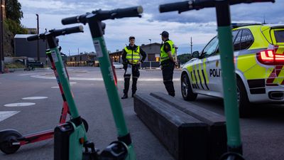 Promillekontroll rettet mot førere på elsparkesykler i Oslo tidligere i år.