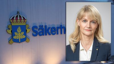 Säpos hovedkontor, innfelt det svenske sikkerhetspolitiets leder, Charlotte von Essen.