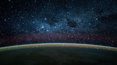 Jorden og stjerner sett fra International Space Station.