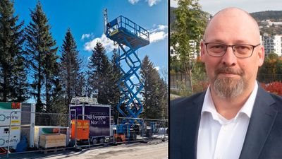 Mobil basestasjon og leder for infrastruktur i Telia, Georg Svendsen.