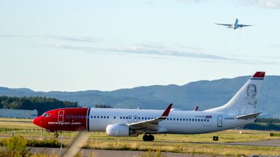 Et Norwegian-fly på Oslo Lufthavn Gardermoen.