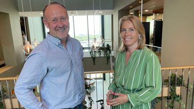 Øyvind Vederhus, leder av Footprint i Sopra Steria, og Hege D. Olsnes, managing director business consulting i Sopra Steria.