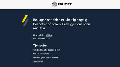 Nettstedet til politiet, Politi.no, var nede i en lengre periode torsdag.