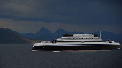 Torghatten, Vestfjorden, hydrogen Hydrogensystemet blir plassert på øverste dekk, mellom broene. Hver av de to 117 meter lange fergene skal ha plass til 599 passasjer, 120 personbiler, 12 vogntog og ha en marsjfart på 17 knop.