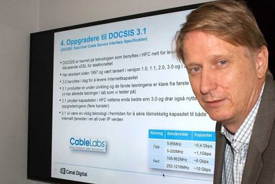 Administrerende direktør Gisle Pedersen i Canal digital kabel har lansert hastigheten 500/50 Mbit/s. Det kaller han en hastighetsklasse som peker inn i fremtiden.