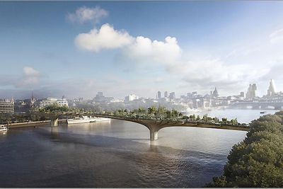 Bruprosjektet som nå ser ut til å blir realisert, har høstet heftig debatt i London. Ill.: Arup/Arup/Heatherwick Studios