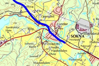 Strekningen som er ute på anbud nå inngår i den blå linjen som markerer den østligste delen av framtidig riksveg 7. (Ill.: Statens vegvesen)