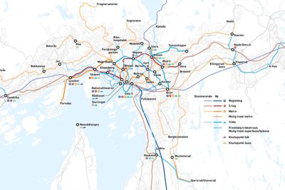 Oslo må ha hyppigere avganger, tre nye tunneler, nye trikkelinjer og lokale og regionale knutepunkt, konkluderer Jernbaneverket, Statens Vegvesen og Ruter.