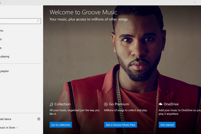 Slik ser Groove Music ut i Windows 10.