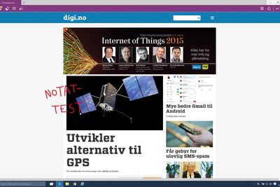 Project Spartan gjør det blant annet mulig å skrive og lagre notater direkte på websidene som vises.
