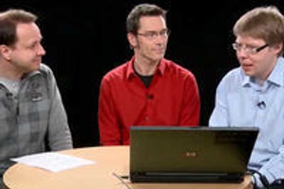 Harald Brombach, Petter Merok og Rune Zakariassen på DIGI-TV.
