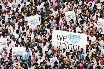 Detalj fra en plakat for Uninor. 