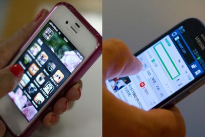 Symboler på et duopoli: Apple iPhone 4S og Samsung Galaxy SIII.