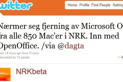 Mac-maskinene på NRK brukes i stor grad som produksjonsmaskiner med Final Cut. Disse skal få ny OpenOffice, men også vanlige kontormaskiner skal bytte vekk fra Microsoft Office, etter det digi.no kjenner til.
