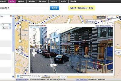Slik fremstår tjenesten når digi.no søker opp Stenergaten, vis a vis Oslo City i sentrum av hovedstaden.