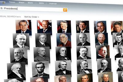 Fem amerikanske presidenter er fortsatt i live. Det er lett å finne hvilke ved hjelp av Bings nye visuelle søk. Merk at nettjenesten krever utvidelsen Silverlight fra Microsoft for å komme til sin rett.