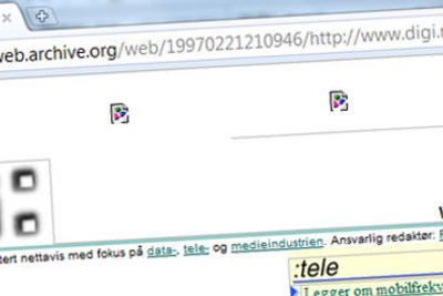 Wayback Machine: Du kan finne så mangt i nettets tidsmaskin. Her digi.no fra 1997, året etter oppstarten.