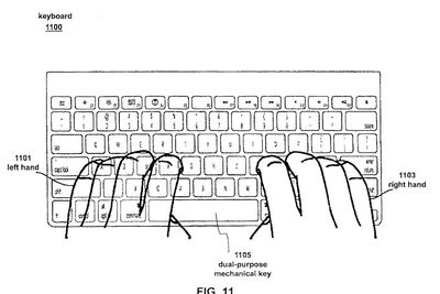 Dette er konseptet til Apple - tastaturet vil kunne lese fingerbevegelser, samtidig som det kan brukes på tradisjonell måte.