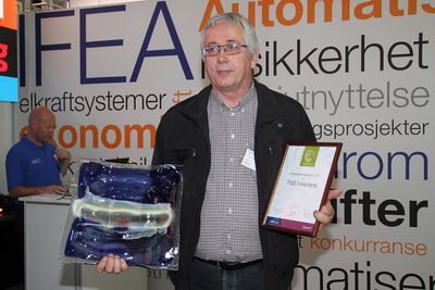 Torbjørn Kvia, senior innkjøper i Tine mottok  Automatiseringsprisen 2014 å Eliaden.
